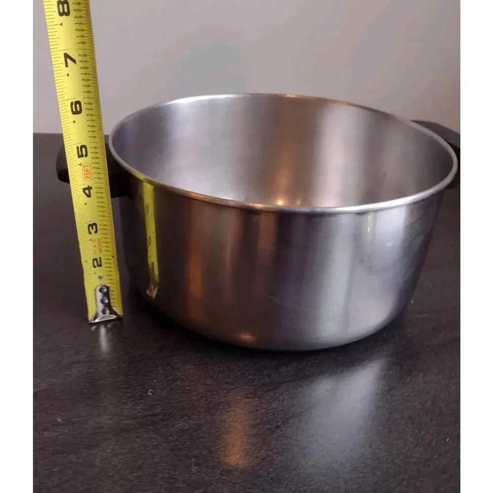 Vintage Revere Ware Stock Pot 4.5 Quart Stainless Steel Clinton IL USA Cookware